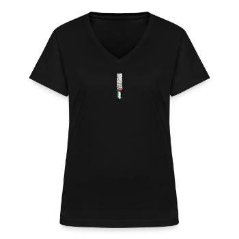 Palestinian scarf - Women's V-neck T-shirt - black - Front - Lela (165cm)