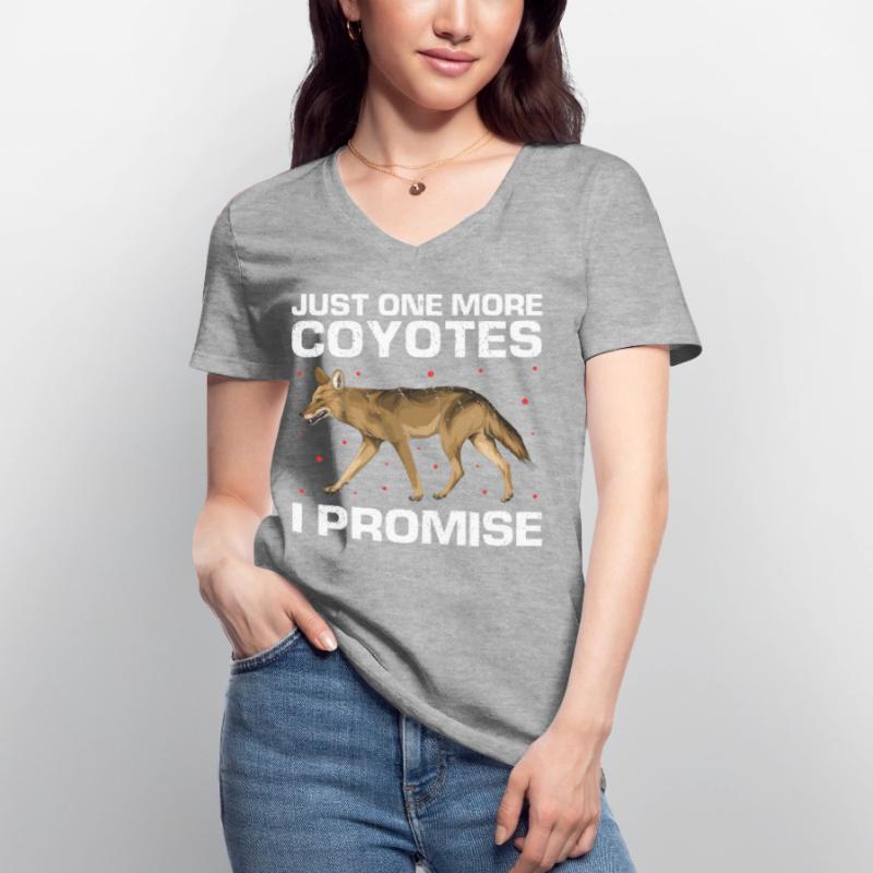 Conception de coyote pour les réacteurs de coyote T-shirt col V Femme