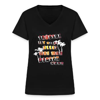 Witziger Spruch - Frauen-T-Shirt mit V-Ausschnitt - Schwarz - Vorne - Lela (165cm)