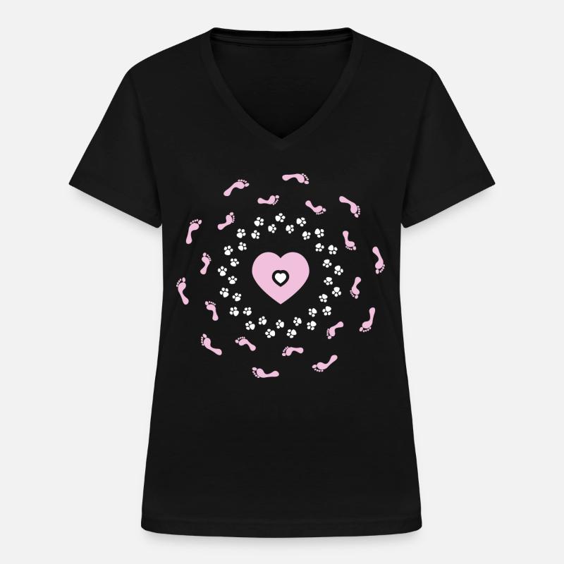 Teamplayer - Frauen-T-Shirt mit V-Ausschnitt - Schwarz