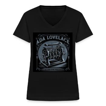 Patrimonio dell'Umanità - Ada Lovelace - Maglietta da donna con scollo a V - nero - Fronte - Lela (165cm)