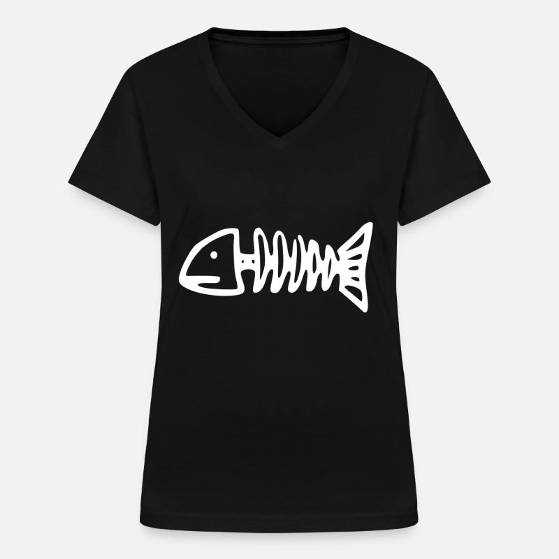 dead fish - Women's V-neck T-shirt - black