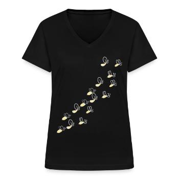 Biene Bienen Imker - Frauen-T-Shirt mit V-Ausschnitt - Schwarz - Vorne - Lela (165cm)