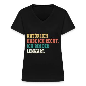 Lennart Lustiger Spruch Vorname Name Lennart - Frauen-T-Shirt mit V-Ausschnitt - Schwarz - Vorne - Lela (165cm)