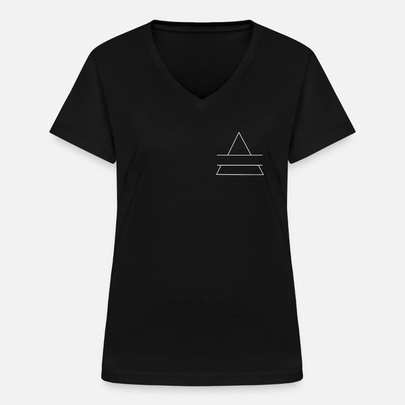 Triangle logo - logo simple - Women's V-neck T-shirt - black