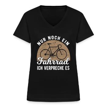 Fahrrad Rennrad MTB - Frauen-T-Shirt mit V-Ausschnitt - Schwarz - Vorne - Lela (165cm)