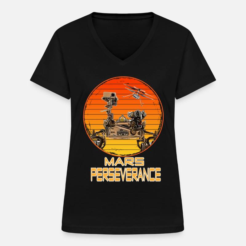 Mars Perseverance Rover Mars Mission - Women's V-neck T-shirt - black
