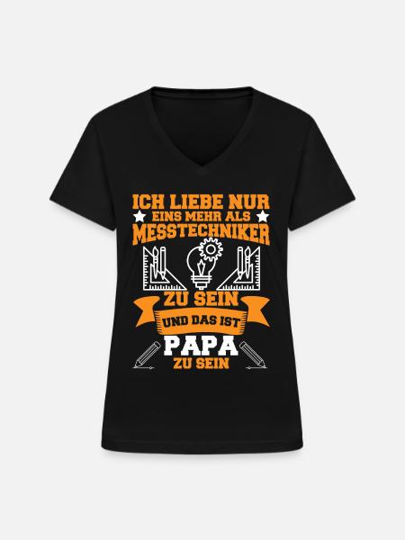 Messtechniker CAD Konstrukteur Messtechnik - Frauen-T-Shirt mit V-Ausschnitt - Schwarz