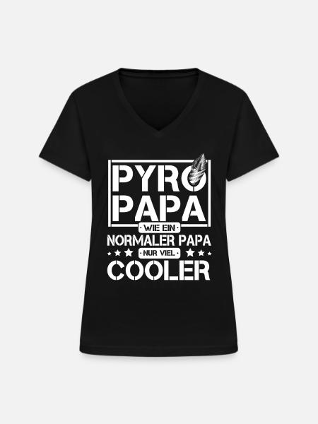 Feuerwerker Silvester Pyrotechniker Geschenk - Frauen-T-Shirt mit V-Ausschnitt - Schwarz