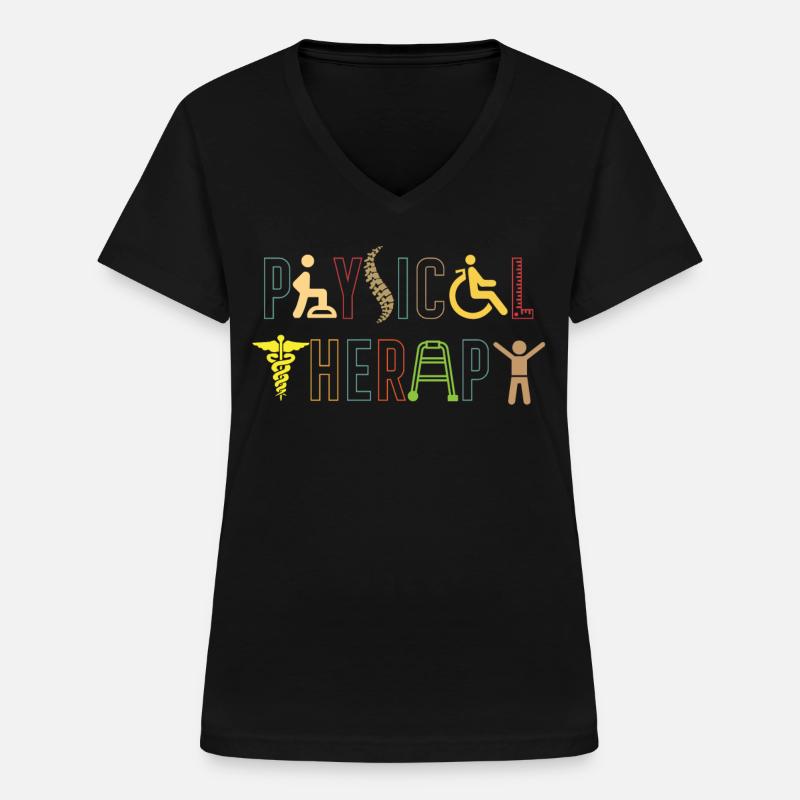 Physiotherapy - Women's V-neck T-shirt - black