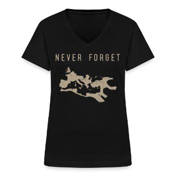 Empire romain, Romains anciens, César - T-shirt col V Femme - noir - Devant - Lela (165cm)