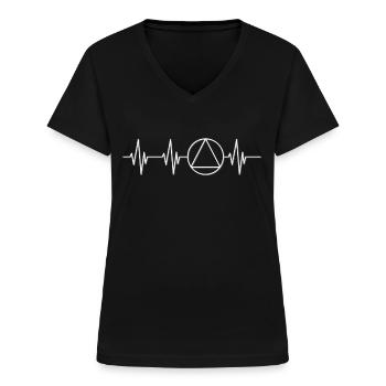Sobriety Hope Recovery Alcoholics - Women's V-neck T-shirt - black - Front - Lela (165cm)