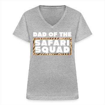 Père de la troupe Safari - T-shirt col V Femme - gris chiné - Devant - Lela (165cm)