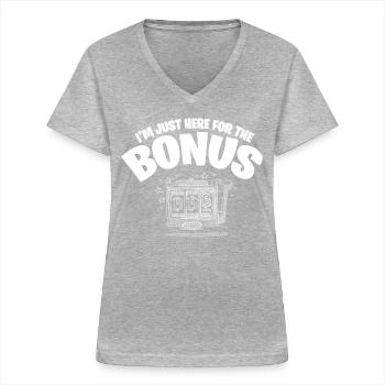 Slot Machine, Gambling, Slot Machine - Women's V-neck T-shirt - sports grey - Front - Lela (165cm)
