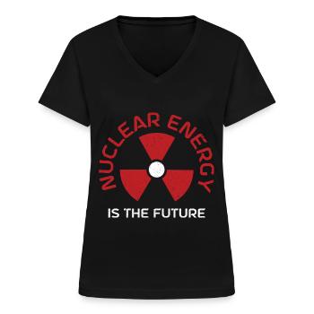 Atomkraftwerk AKW Atomkraft Nuclear Klimawandel - Frauen-T-Shirt mit V-Ausschnitt - Schwarz - Vorne - Lela (165cm)