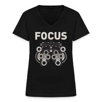 Augenarzt Optiker - Frauen-T-Shirt mit V-Ausschnitt - Schwarz - Vorne - Lela (165cm)
