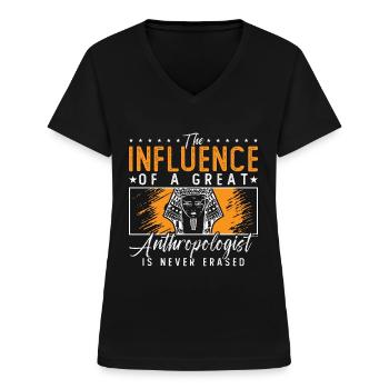 Anthropology The Influence Of A Great Prehistoric - Frauen-T-Shirt mit V-Ausschnitt - Schwarz - Vorne - Lela (165cm)