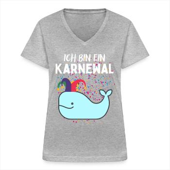Karnewal - Lustiges Karneval Fasnacht Fasching - Women's V-neck T-shirt - sports grey - Front - Lela (165cm)