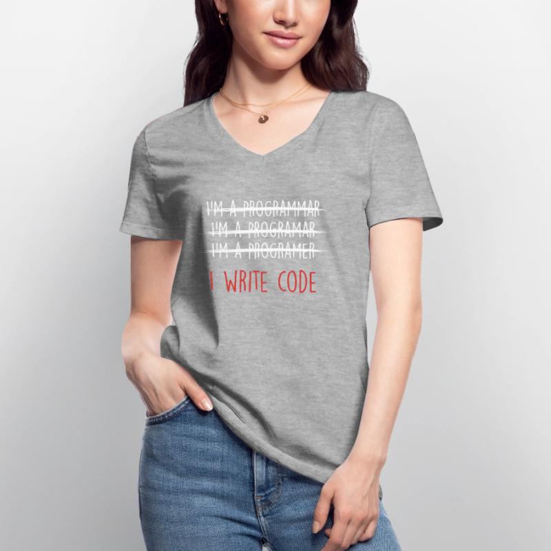 I Write Code Coder Programmer Programming Gift Women's V-neck T-shirt