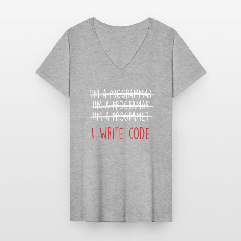 I Write Code Coder Programmer Programming Gift Women's V-neck T-shirt