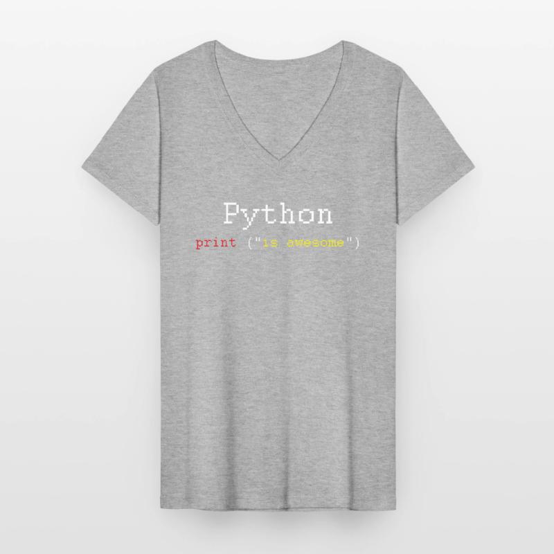 Python HTML Language Coder Coding Programmer Gift Women's V-neck T-shirt