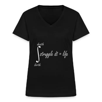 math quote funny math formula - Women's V-neck T-shirt - black - Front - Lela (165cm)