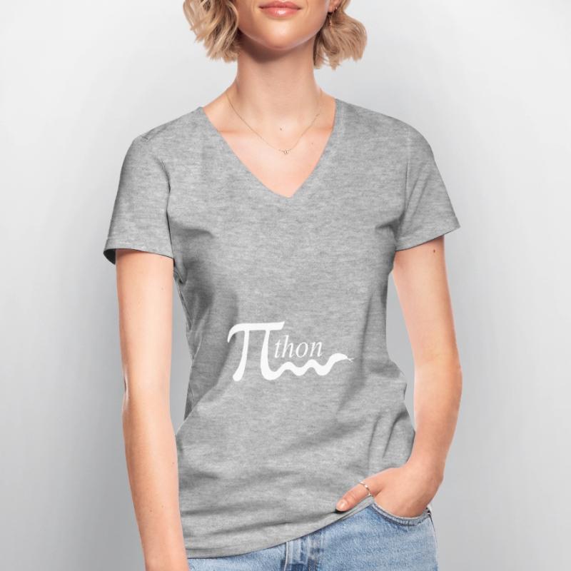 pi python mathewitz Frauen-T-Shirt mit V-Ausschnitt