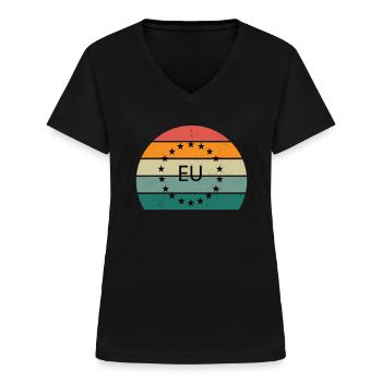 European Union Continent Central Europe Europe - Women's V-neck T-shirt - black - Front - Lela (165cm)