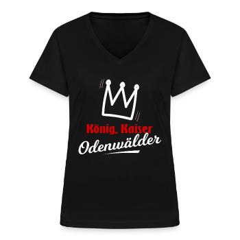 Heimat Odenwald - Frauen-T-Shirt mit V-Ausschnitt - Schwarz - Vorne - Lela (165cm)