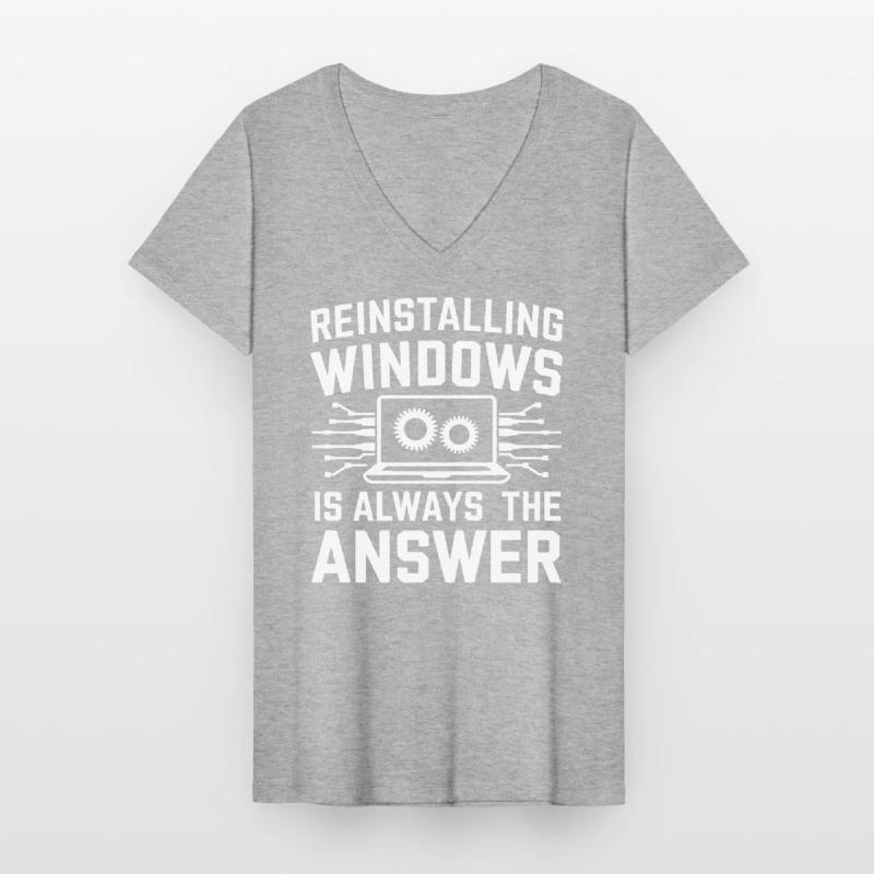 Administrator Support Nerd Computer Tech Frauen-T-Shirt mit V-Ausschnitt
