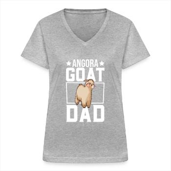 Dad of an Angora goat - Women's V-neck T-shirt - sports grey - Front - Lela (165cm)
