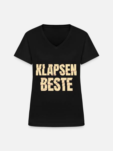 Klapsenbeste Klapse Psychiatrie Sprüche Geschenk - Frauen-T-Shirt mit V-Ausschnitt - Schwarz
