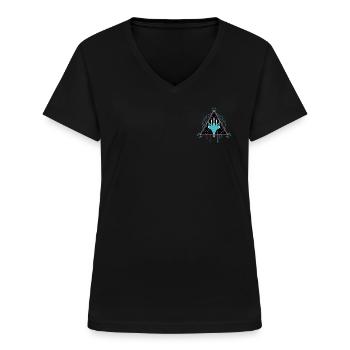 Magic: The Gathering Heroic Expression Symbol - Frauen-T-Shirt mit V-Ausschnitt - Schwarz - Vorne - Lela (165cm)