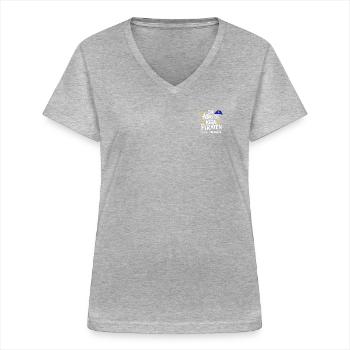 Kiga-Piraten Abreise Abschluss Kita Absolvent Gesc - Frauen-T-Shirt mit V-Ausschnitt - Grau meliert - Vorne - Lela (165cm)
