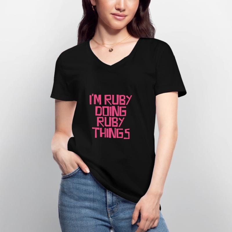 I'm Ruby doing Ruby things Frauen-T-Shirt mit V-Ausschnitt