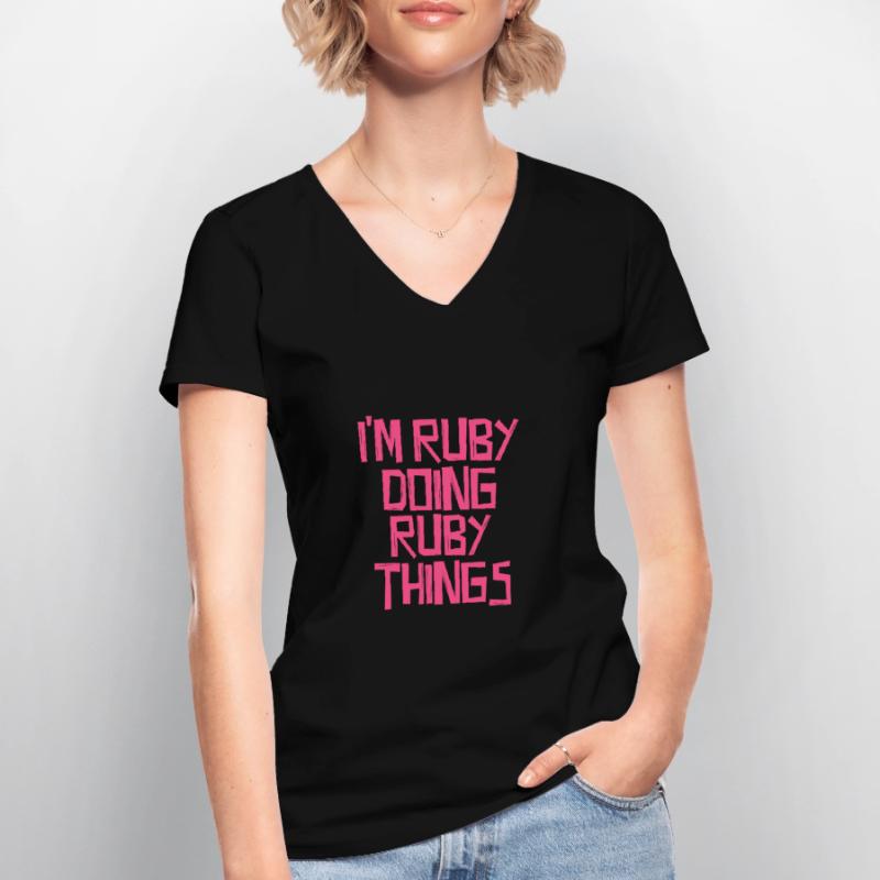 I'm Ruby doing Ruby things Frauen-T-Shirt mit V-Ausschnitt