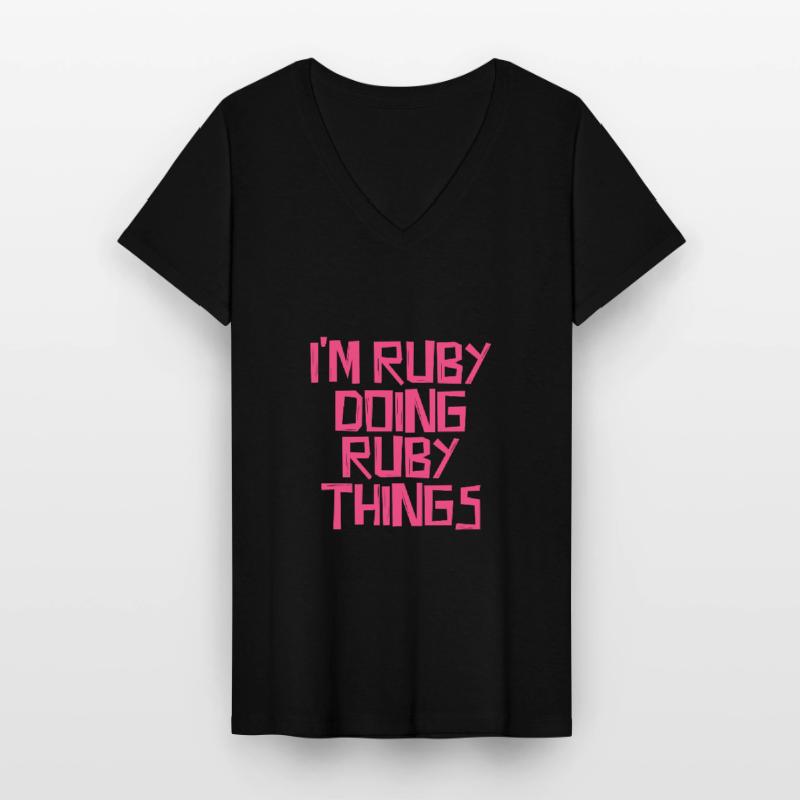 I'm Ruby doing Ruby things Frauen-T-Shirt mit V-Ausschnitt