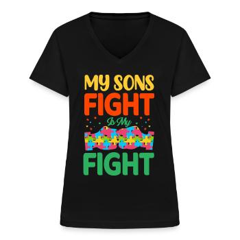 Autismus Autist - Frauen-T-Shirt mit V-Ausschnitt - Schwarz - Vorne - Lela (165cm)