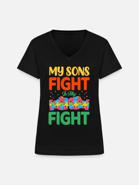 Autismus Autist - Frauen-T-Shirt mit V-Ausschnitt - Schwarz