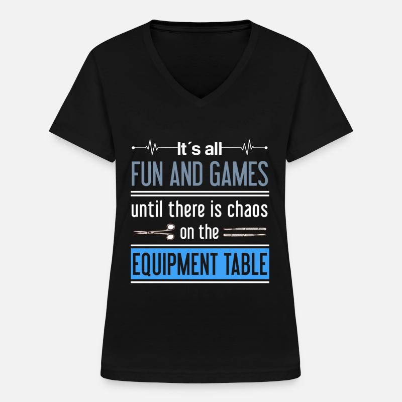 Scrub Tech Technicien chirurgical Technologue chirurgical - T-shirt col V Femme - noir
