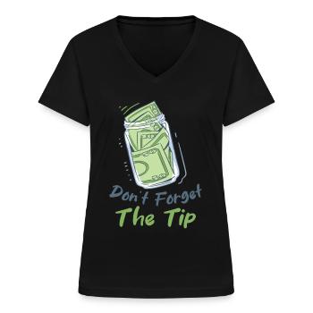 Barkeeper Mixologe Alkohol Getränke Barmann - Frauen-T-Shirt mit V-Ausschnitt - Schwarz - Vorne - Lela (165cm)
