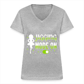 Irish Dance Irish Dancing - Women's V-neck T-shirt - sports grey - Front - Lela (165cm)
