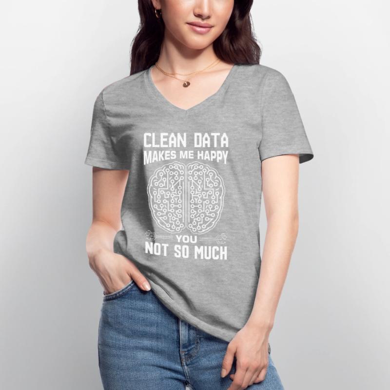 Machine Learning Algorithms AI Data Analyst Women's V-neck T-shirt