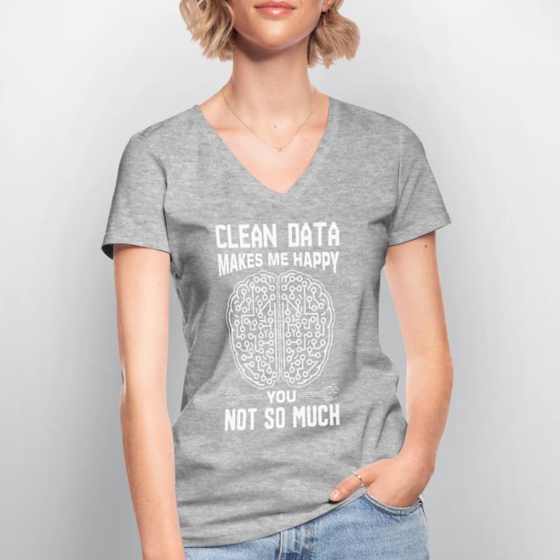 Machine Learning Algorithms AI Data Analyst Women's V-neck T-shirt