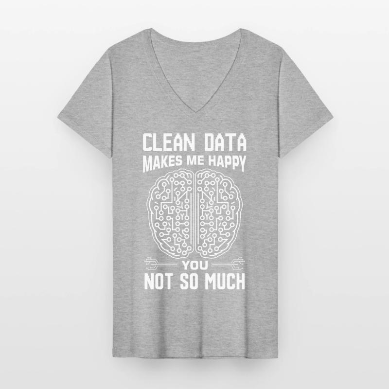 Machine Learning Algorithms AI Data Analyst Women's V-neck T-shirt