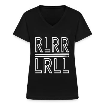 Batteur batteur - T-shirt col V Femme - noir - Devant - Lela (165cm)