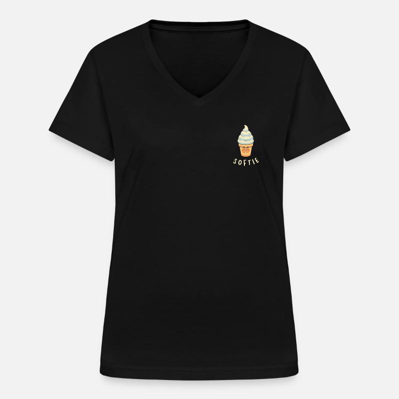 Softie Softeis Comic Icecream Lover - T-shirt col V Femme - noir