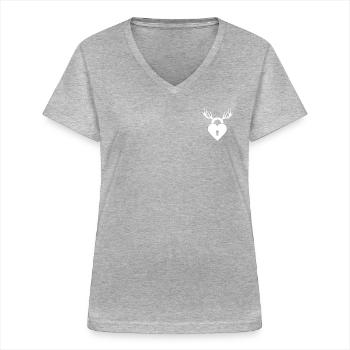 Cuckold - Women's V-neck T-shirt - sports grey - Front - Lela (165cm)