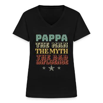 Soccer PAPPA - Women's V-neck T-shirt - black - Front - Lela (165cm)