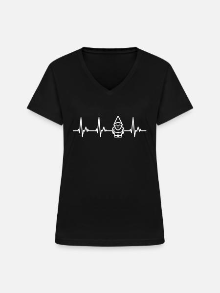Gartenzwerg - Ich liebe Gartenzwerge - Frauen-T-Shirt mit V-Ausschnitt - Schwarz